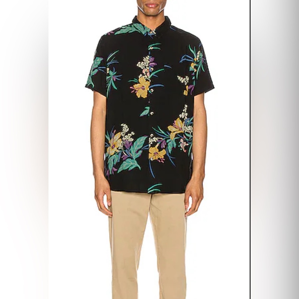 ROLLA'S Black Floral Men's Shirt